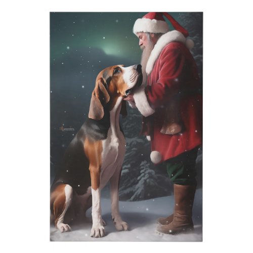 Treeing Walker Coonhound Santa Claus Christmas Faux Canvas Print