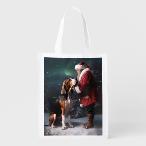 Treeing Walker Coonhound Santa Claus Christmas Grocery Bag
