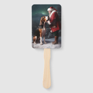 Treeing Walker Coonhound Santa Claus Christmas Hand Fan