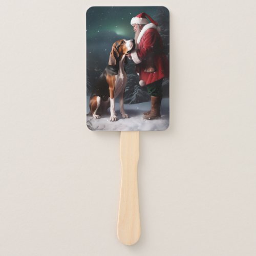 Treeing Walker Coonhound Santa Claus Christmas Hand Fan