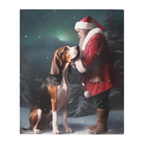 Treeing Walker Coonhound Santa Claus Christmas Metal Print