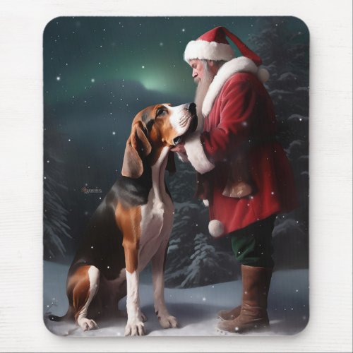 Treeing Walker Coonhound Santa Claus Christmas Mouse Pad