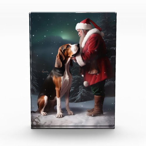 Treeing Walker Coonhound Santa Claus Christmas Photo Block