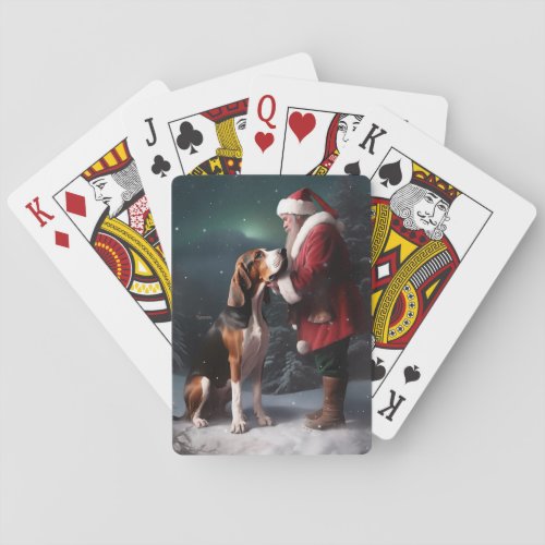 Treeing Walker Coonhound Santa Claus Christmas Poker Cards