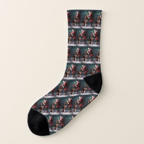 Treeing Walker Coonhound Santa Claus Christmas Socks