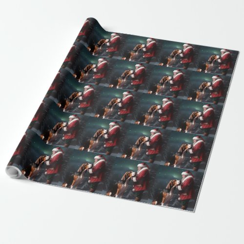 Treeing Walker Coonhound Santa Claus Christmas Wrapping Paper