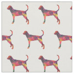 Treeing Walker Coonhound Silhouette Tiled - Multi Fabric