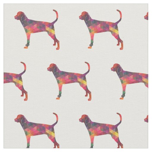 Treeing Walker Coonhound Silhouette Tiled - Multi Fabric