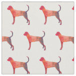 Treeing Walker Coonhound Silhouette Tiled - Orange Fabric