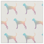 Treeing Walker Coonhound Silhouette Tiled - Pastel Fabric