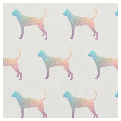 Treeing Walker Coonhound Silhouette Tiled - Pastel Fabric