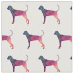 Treeing Walker Coonhound Silhouette Tiled - Pink Fabric
