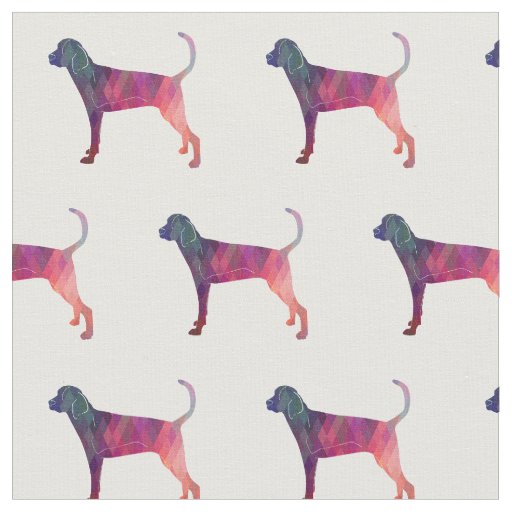 Treeing Walker Coonhound Silhouette Tiled - Pink Fabric