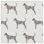 Treeing Walker Coonhound Silhouette Tiled - Plaid Fabric