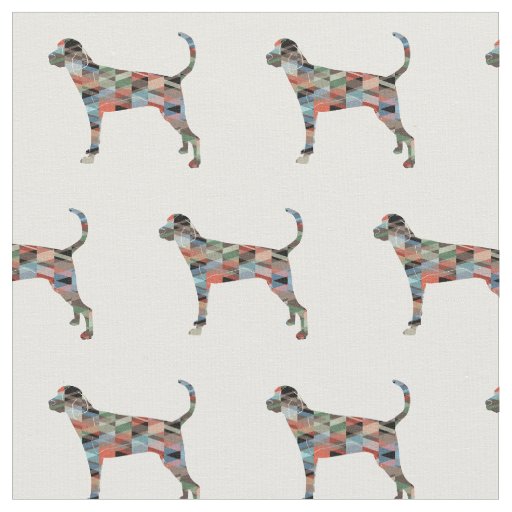 Treeing Walker Coonhound Silhouette Tiled - Plaid Fabric