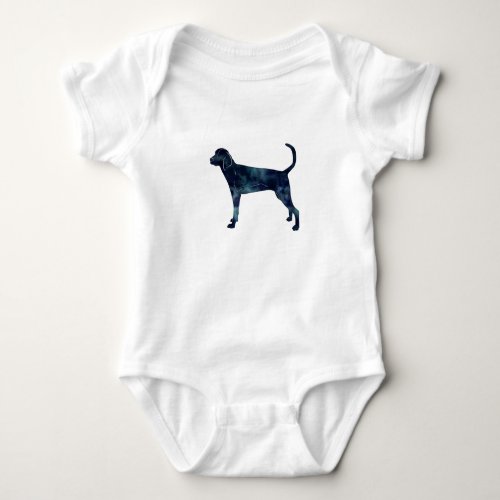 Treeing Walker Coonhound Watercolor Silhouette Baby Bodysuit