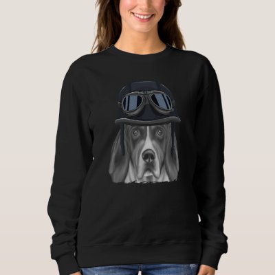 Treeing Walker Coonhound Wearing Vintage Motorcycl Sweatshirt