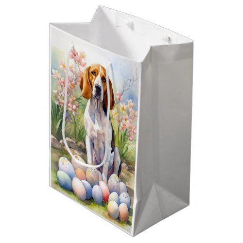 Treeing Walker Coonhound with Easter Eggs Holiday Medium Gift Bag