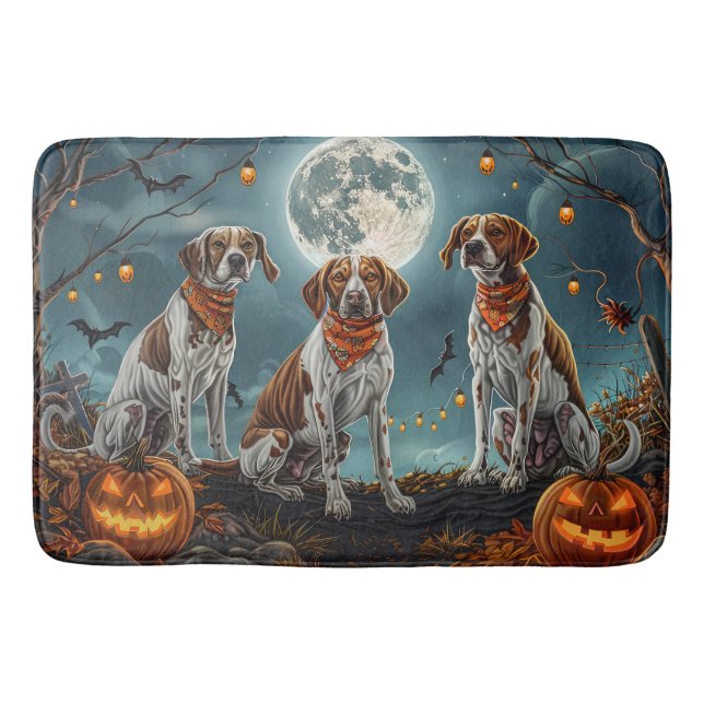 Treeing Walker Halloween Spooky Bath Mat (Front)