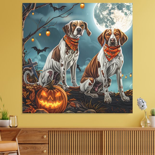 Treeing Walker Halloween Spooky Canvas Print (Insitu(LivingRoom))