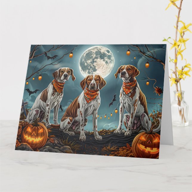 Treeing Walker Halloween Spooky Card (Yellow Flower)