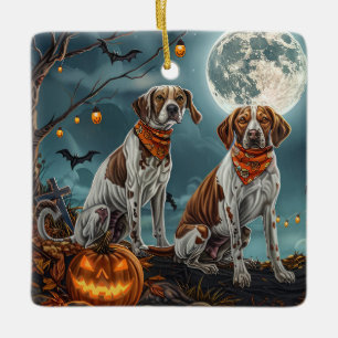 Treeing Walker Halloween Spooky Ceramic Ornament