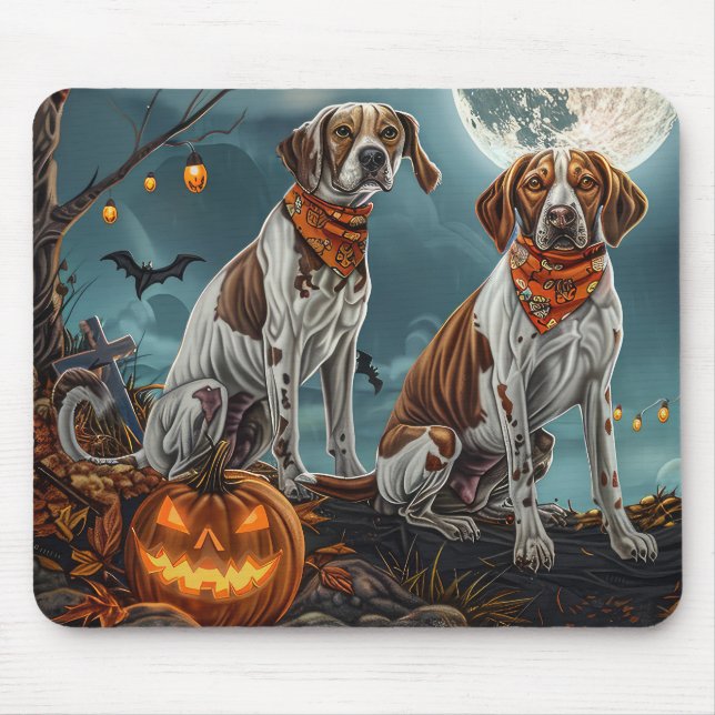 Treeing Walker Halloween Spooky Mouse Pad (Front)