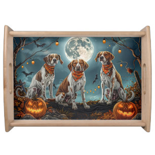 Treeing Walker Halloween Spooky Serving Tray