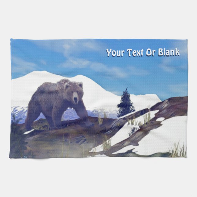 Treeline Grizzly Kitchen Towel (Horizontal)