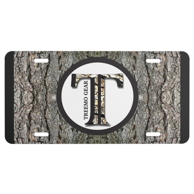 Treemo Gear Tribal Leader Wood Camo License Plate (Front)