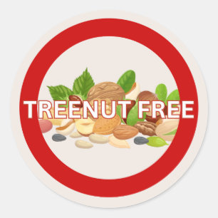 Treenut Free Food Allergy Alert Classic Classic Round Sticker