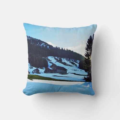 Trees and coniferous forests Spitzli hill Throw Pillow