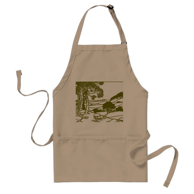 Trees and countryside adult apron (Front)