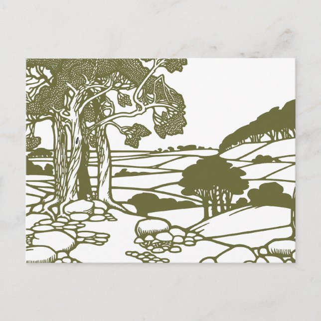 Trees and countryside postcard (Front)