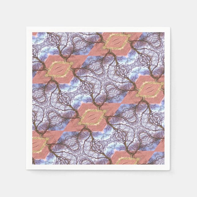 TREES AND FIELDS PATTERN  NAPKINS (Front)