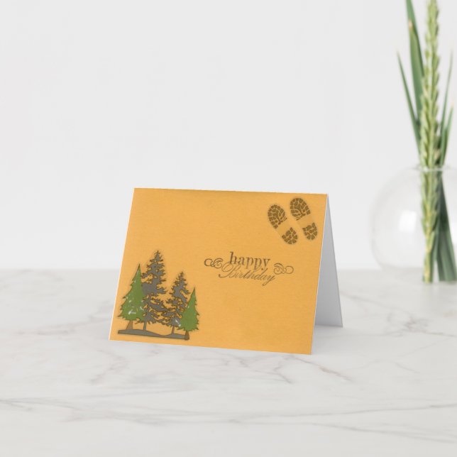 Trees and Foot Prints Birthday Card (Front)