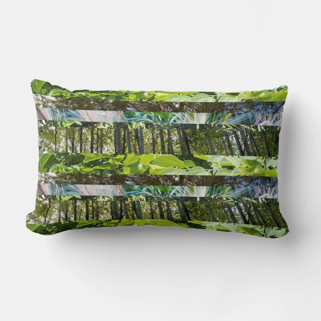 Trees And Leaves Geometrical Design, Lumbar Pillow (Front)