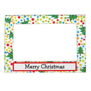 Trees and Lights Retro Christmas 5x7 Frame Magnet