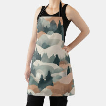 Trees and Mountains Boho Abstract Design