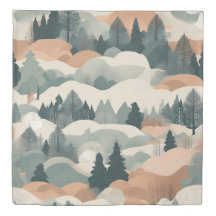 Trees and Mountains Boho Abstract Design