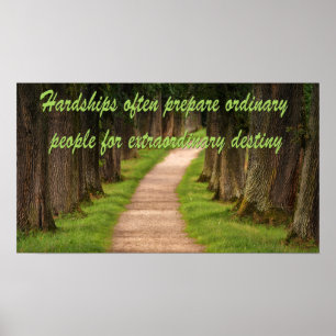 Trees and Path Bible Quotes Inspirational Sayings Poster