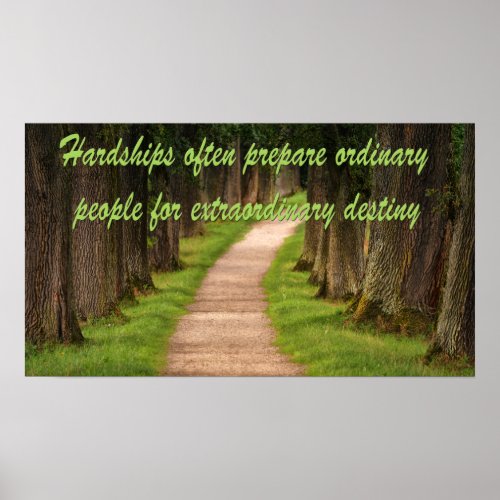Trees and Path Bible Quotes Inspirational Sayings Poster