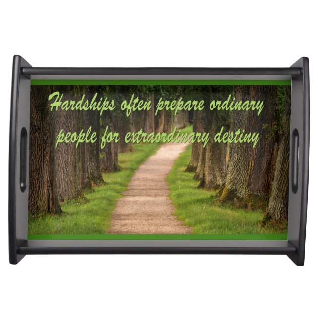 Trees and Path Bible Quotes Inspirational Sayings Serving Tray (Front)
