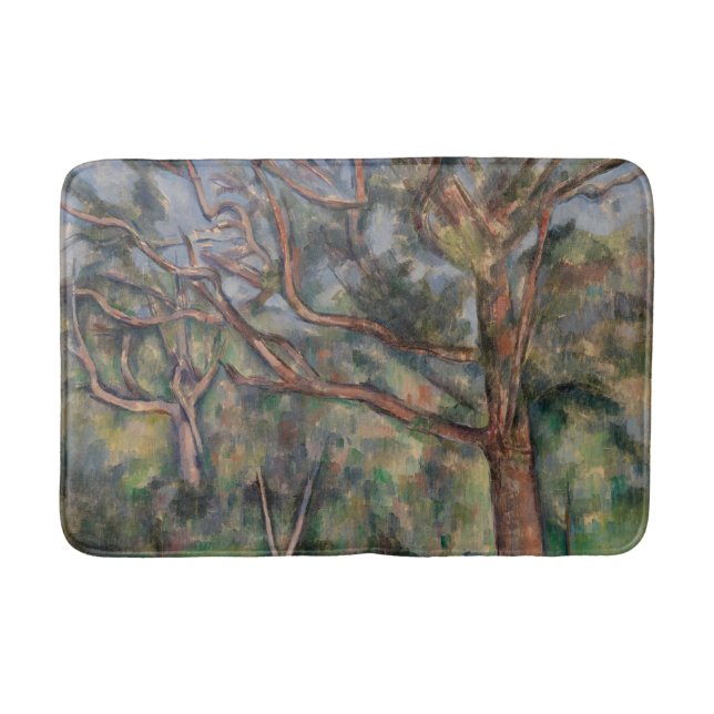 Trees and Road, Post Impressionist Landscape Bath Mat (Front)