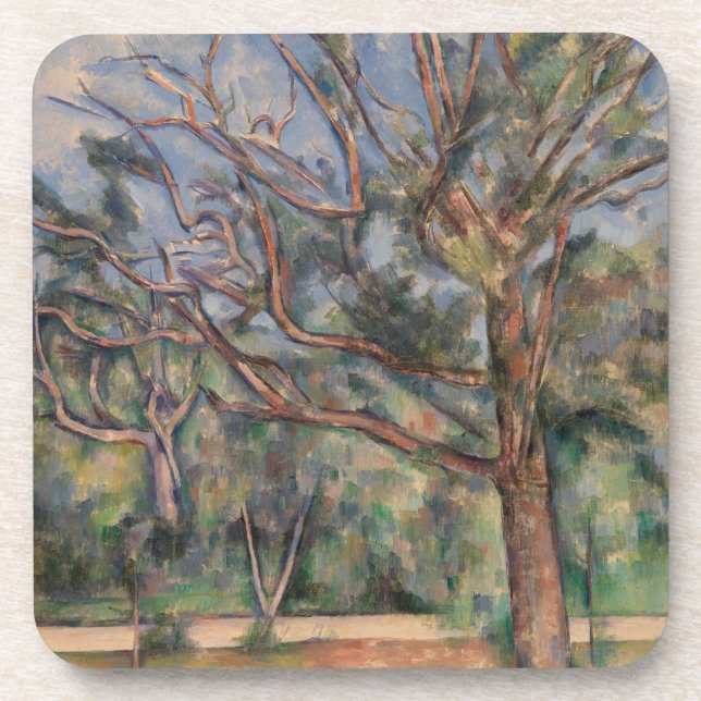 Trees and Road, Post Impressionist Landscape Beverage Coaster (Front)