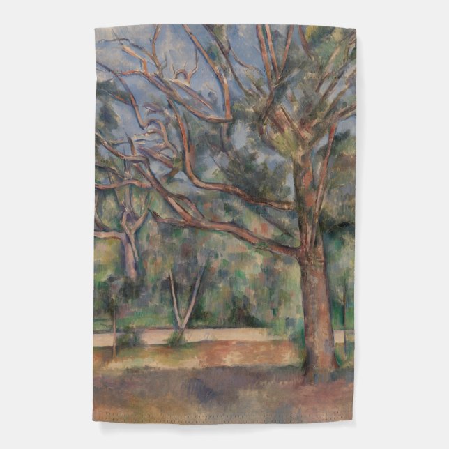 Trees and Road, Post Impressionist Landscape Garden Flag (Front)