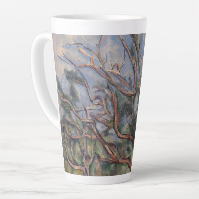 Trees and Road, Post Impressionist Landscape Latte Mug (Left Angle)
