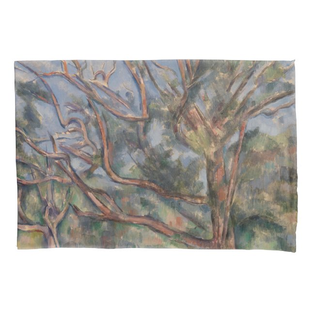 Trees and Road, Post Impressionist Landscape Pillow Case (Front)