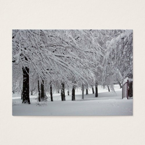 trees and snow business card templates