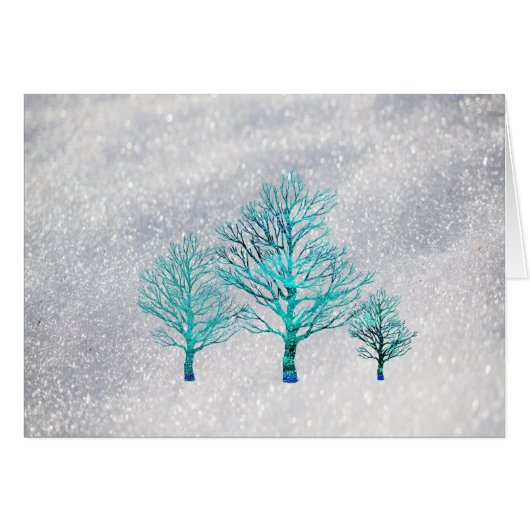 Trees and Snow Crystals Cards (Front Horizontal)